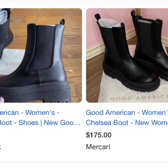 Good American Combat Boots / Chelsea Boots in black, size 10 - Picture 2 of 4